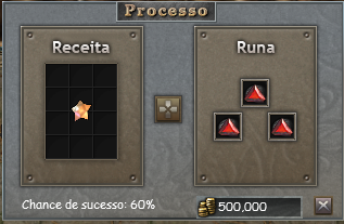 Interface de craft da Runa Intermediária